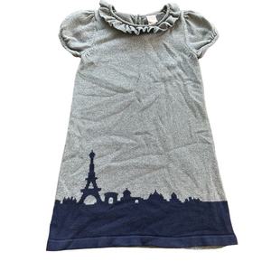Janie and Jack Girls Sparkling Grey “Paris” Dress size 6